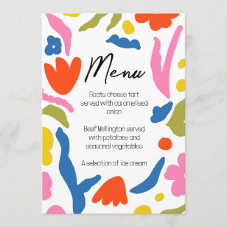 Helder en Bold Bloemen Abstract Kleurrijk Menu