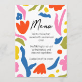 Helder en Bold Bloemen Abstract Kleurrijk Menu (Voorkant)