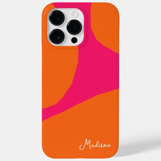 Helder en Bold Heet Roze en Sinaasappel Abstract Case-Mate iPhone Case (Achterkant)