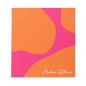 Helder en Bold Heet Roze en Sinaasappel Abstract Notitieblok (Voorkant)
