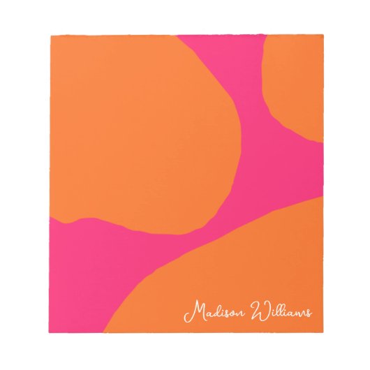 Helder en Bold Heet Roze en Sinaasappel Abstract Notitieblok (Voorkant)