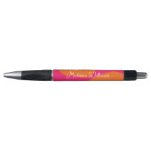 Helder en Bold Heet Roze en Sinaasappel Abstract Pen (Voorkant)