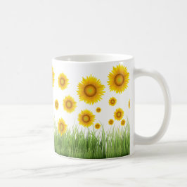 Helder en elegant ontwerp van zonnebloem koffiemok