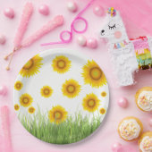 Helder en elegant ontwerp van zonnebloem papieren bordje (Feest)