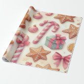 Helder en feestelijk kerstinpakpapier ontwerp cadeaupapier (Uitgerold)