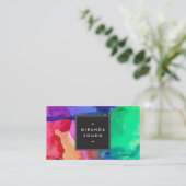 Helder en gedurfd Abstract Waterverf ontwerp II Visitekaartje (Staand voorkant)