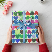 Helder en gedurfd Kleurrijk Harten Motief Cadeaupapier