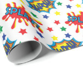 Helder en gedurfd superheldenpatroon cadeaupapier (Rol Hoek)
