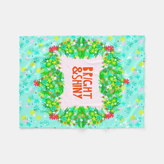 Helder en glanzend Wreath Fleece Deken (Voorkant (Horizontaal))