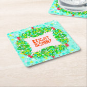 Helder en glanzend Wreath Kartonnen Onderzetters (Schuin)