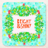 Helder en glanzend Wreath Kartonnen Onderzetters (Voorkant)