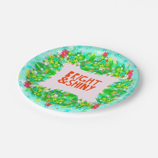 Helder en glanzend Wreath Papieren Bordje (Gekanteld)