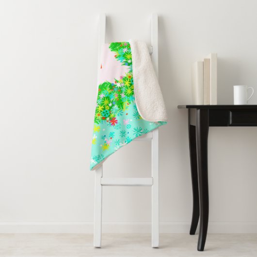 Helder en glanzend Wreath Sherpa Deken (In situ)