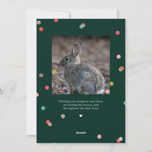 Helder en harig kerstkaart fotokaart (Achterkant)