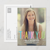 Helder en kleurrijk Afstuderen bedankkaart Briefkaart (Voorkant / Achterkant)