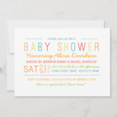 Helder en kleurrijk Baby shower uitnodigen Kaart (Voorkant)