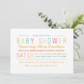 Helder en kleurrijk Baby shower uitnodigen Kaart (Staand voorkant)