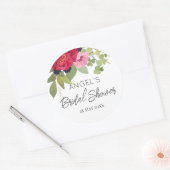 Helder en kleurrijk bloemboeket bruidsdouche  ronde sticker (Envelop)