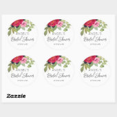 Helder en kleurrijk bloemboeket bruidsdouche  ronde sticker (Vel)