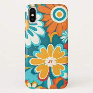Helder en kleurrijk bloemmotief 70s retro Case-Mate iPhone case