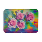 Helder en kleurrijk Engelstalige tuinroze rozen Badmat (Voorkant)