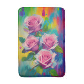 Helder en kleurrijk Engelstalige tuinroze rozen Badmat (Voorkant Verticaal)