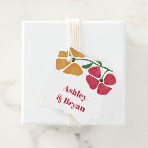 Helder en kleurrijk Floral Nouveau Wedding Gift Bedankjes Labels