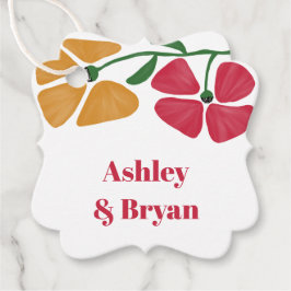 Helder en kleurrijk Floral Nouveau Wedding Gift Bedankjes Labels