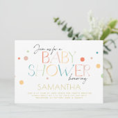 Helder en kleurrijk Fun Unisex Modern Baby shower Kaart (Staand voorkant)