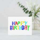 Helder en kleurrijk. Gefeliciteerd. Briefkaart (Staand voorkant)