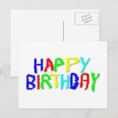 Helder en kleurrijk. Gefeliciteerd. Briefkaart (Voorkant / Achterkant)