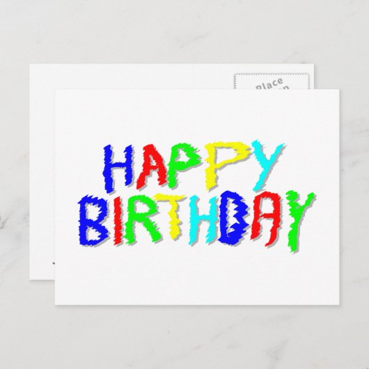 Helder en kleurrijk. Gefeliciteerd. Briefkaart (Voorkant / Achterkant)