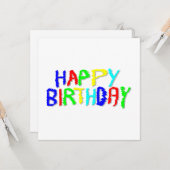 Helder en kleurrijk. Gelukkige verjaardag. Kaart (Voorkant / Achterkant in situ)