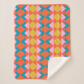 Helder en kleurrijk geometrisch patroon in Oranje Sherpa Deken (Voorkant)
