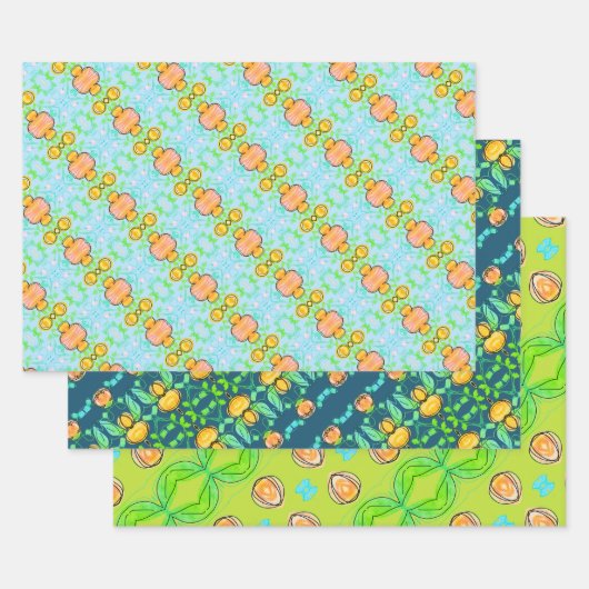 Helder en kleurrijk inpakpapier vel (Set)