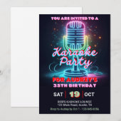 Helder en kleurrijk karaoke-thema elke verjaardag kaart (Voorkant / Achterkant)