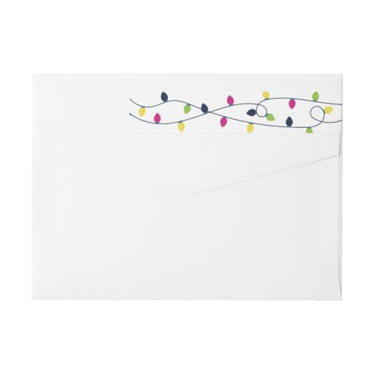 Helder en kleurrijk kerstlampetiket (Achterkant)