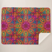 Helder en kleurrijk Mandala Sherpa Deken (Voorkant (horizontaal))