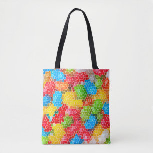 Helder en kleurrijk uniek Abstract patroon Tote Bag
