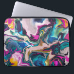Helder en kleurrijke Abstracte marmering Laptop Sleeve<br><div class="desc">digitaal schilderen door becky 2019; pas aan met uw eigen tekst of foto</div>