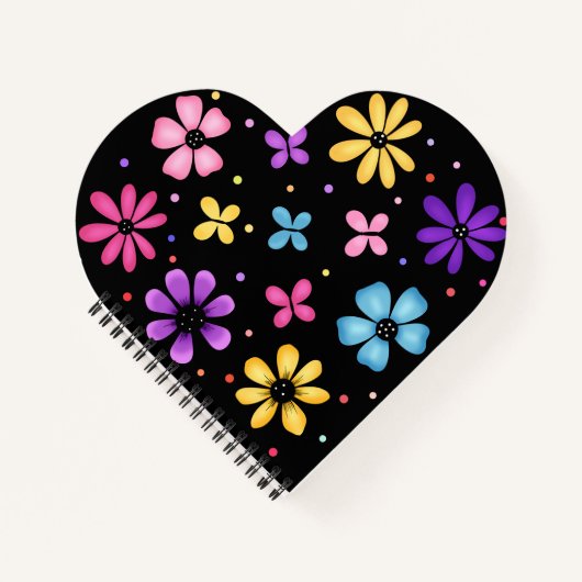 Helder en Kleurrijke Bloemen en Vlinders Notitieboek (Voorkant)