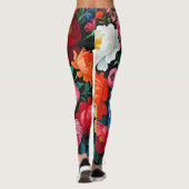 Helder en kleurrijke rozen leggings (Achterkant)