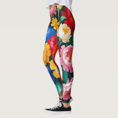 Helder en kleurrijke rozen leggings (Links)