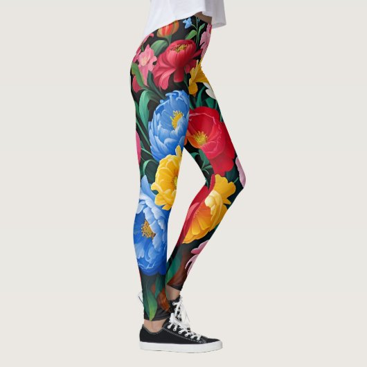 Helder en kleurrijke rozen leggings (Rechts)