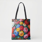 Helder en kleurrijke rozen tote bag (Voorkant)