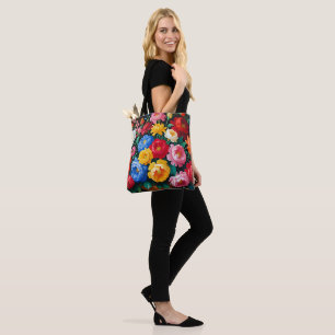 Helder en kleurrijke rozen tote bag