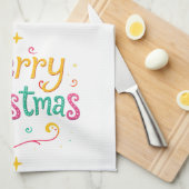 Helder en koel Prettig kerstfeest Theedoek (Quarter Fold)