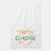 Helder en koel Prettig kerstfeest Theedoek (Verticaal)
