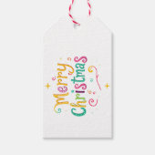 Helder en koel Vrolijk Kerstfeest Cadeaulabel (Voorkant)