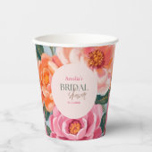 helder en krachtig levendig bloemend bruidsdouchef papieren bekers (Voorkant)